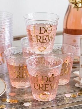 NWT Bundle 2 set James Burke 'I Do Crew' Bachelorette Clear Plastic Cups 50